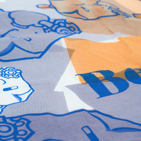 Geek Out Store/Better™Gift Shop/MADEINUSA - Heat Reactive Orange/Blue "Sticky Note" Bandana