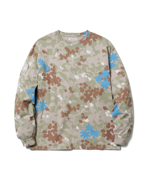 ECSTATIC RESEARCH - "CAMO" L/S T-SHIRT" Multicolor