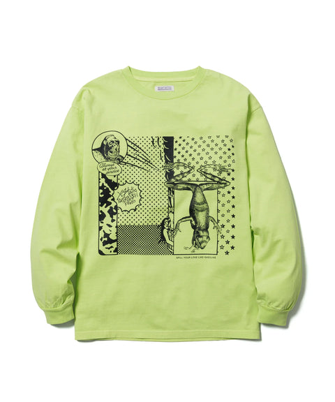 ECSTATIC RESEARCH - "SERVICE" L/S T-SHIRT Yellow