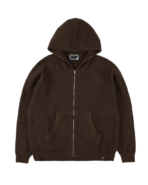 PHINGERIN - "Cordy Knit" Brown Zip Hoodie