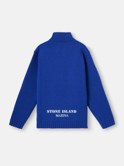 Stone Island Marina - Pure Wool_Stone Island Marina Half-Zip Sweater