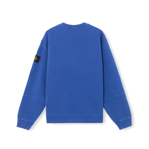 Stone Island - "Organic Cotton Diagonal Fleece 'Old' Effect" Bright Blue Sweatshirt