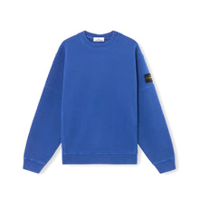 Stone Island - "Organic Cotton Diagonal Fleece 'Old' Effect" Bright Blue Sweatshirt