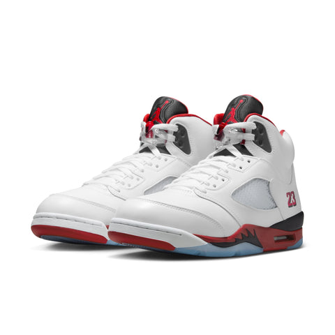 Air Jordan 5 Retro "White/Fire Red-Black"