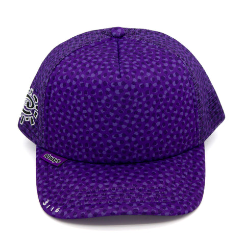Always Do What You Should Do - "Coral Pattern" Purple Trucker Cap