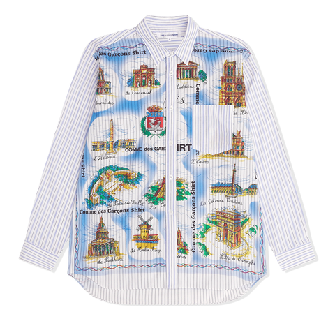 Comme des Garçons Shirt - Blue Striped "Landmark" Shirt
