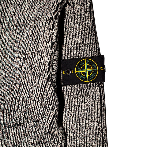 Stone Island - "Cotton Chenille" Black Knit Mock Neck Sweater
