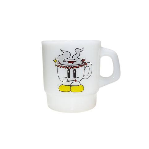 Better™Gift Shop / Handles Coffee "Milk Glass" Coffee Cup