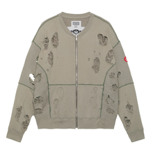CAV EMPT - "Plague Wide Rib Cut" Grey Zip Sweatshirt