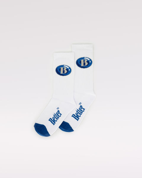 Better™ Gift Shop - "Blue Bubble" White Sock