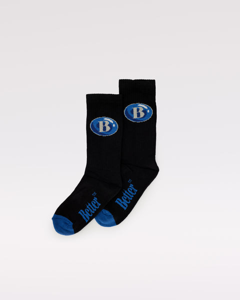 Better™ Gift Shop - "Blue Bubble" Black Sock