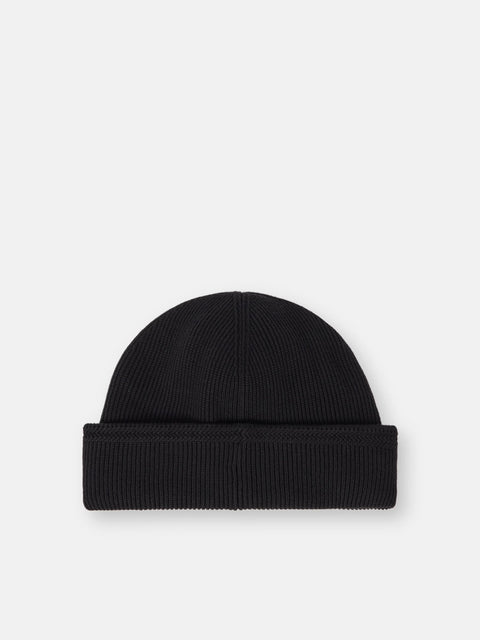 Stone Island - BLACK RIBBED SOFT ORGANIC COTTON Beanie