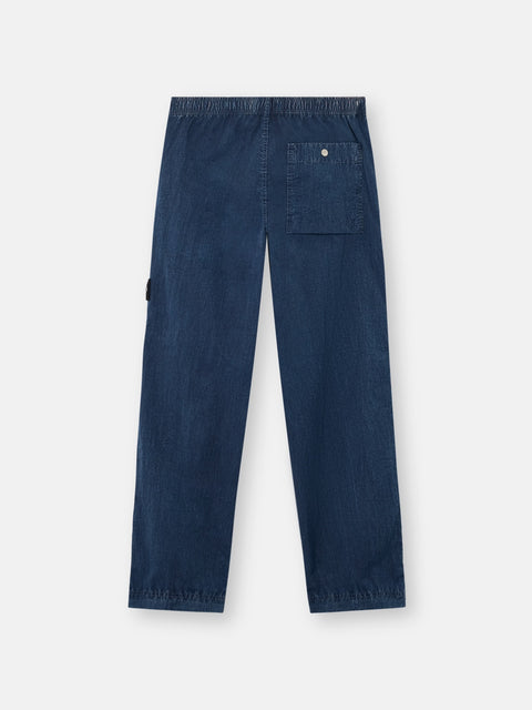 Stone Island - INDIGO HOLLOW FIBRE NYLON INDIGO-TC + MARMO CORROSION Loose-Fit Fatigue Pants
