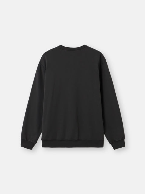 Stone Island Marina - LEAD GREY COTTON FLEECE_S.I. Oversized-Fit Crewneck Sweatshirt