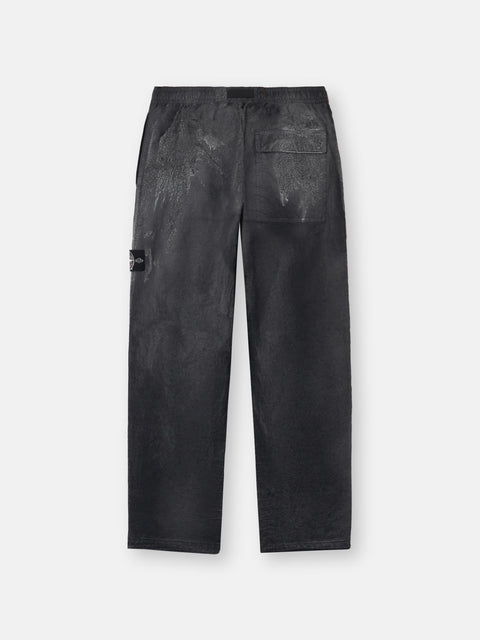 Stone Island - BLACK DENSE NYLON-TC HAND SPRAYED REFLECTIVE Loose-fit fatigue pants