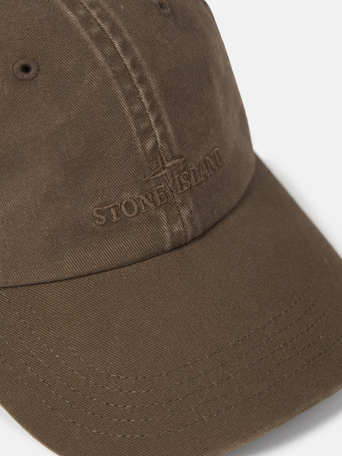 Stone Island  - Umber BRUSHED COTTON GABARDINE Baseball cap