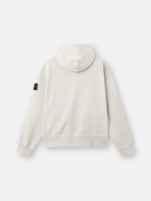 Stone Island - PEARL GREY ORGANIC COTTON FLEECE Oversized-Fit Zip UP Hooded Sweatshirt