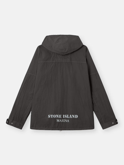 Stone Island Marina- LEAD GREY MICRO BRUSHED NYLON-TC_S.I. Hooded Jacket