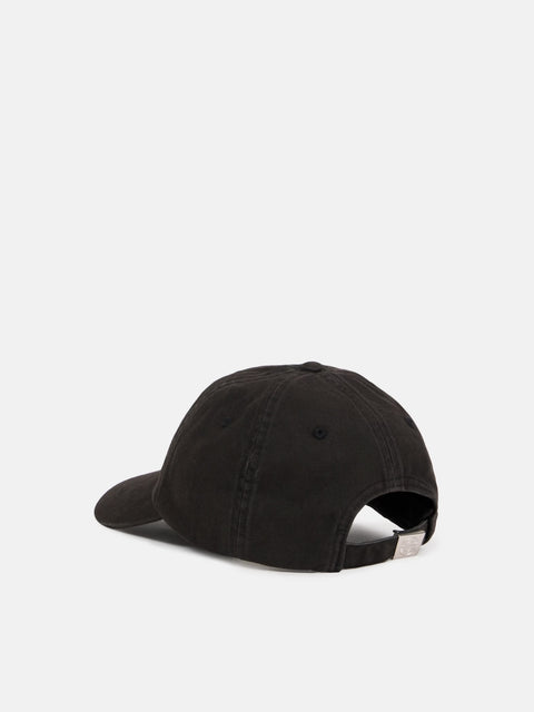 Stone Island  - BLACK BRUSHED COTTON GABARDINE Baseball cap