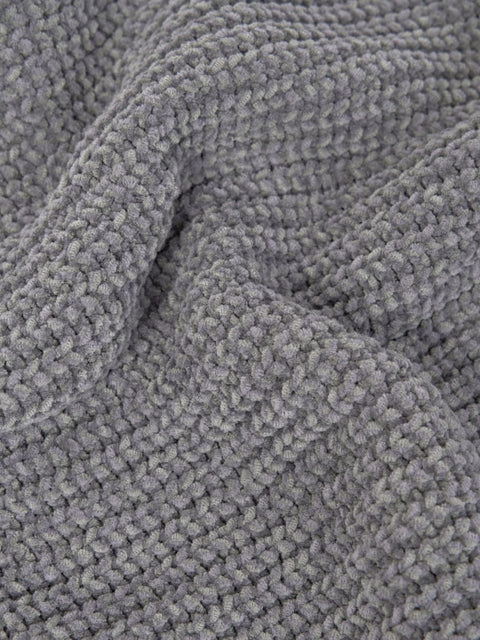 Stone Island - Gray Melange MOULINÉ COTTON CHENILLE Knit scarf