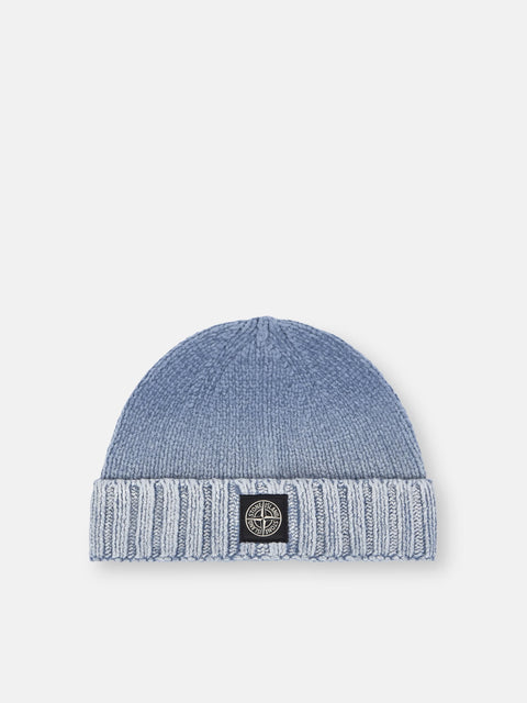 Stone Island - AVIO BLUE COTTON CHENILLE DEGRADÉ PRINT Beanie