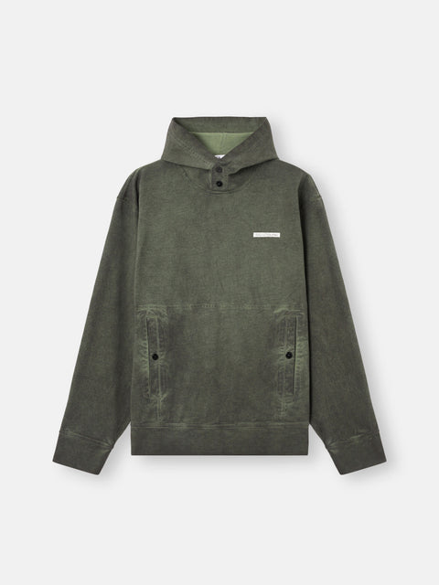 Stone Island - "Compact"Musk Green Organic Cotton Jersey 'Velo' Effect