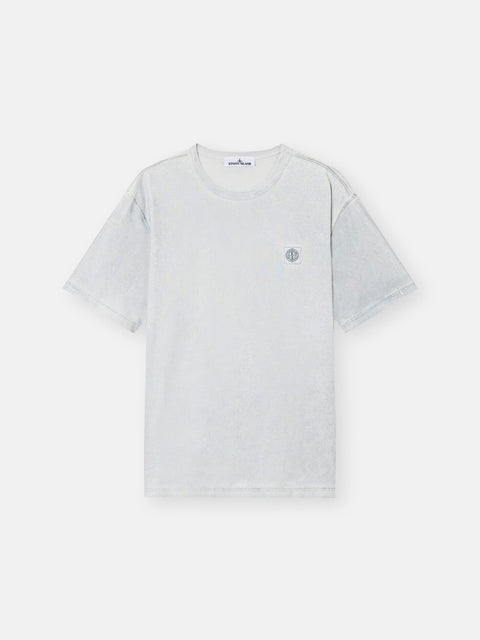 Stone Island - SKY BLUE COMBED ORGANIC COTTON JERSEY REFLECTIVE GARMENT LAMINATION T-shirt