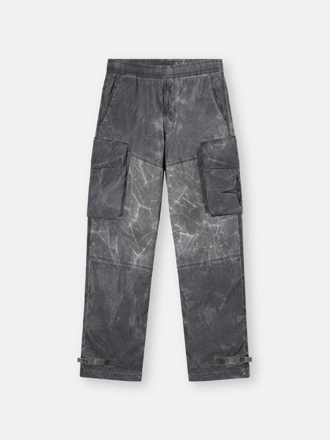 Stone Island - Black UNEVEN PIGMENT DYED NYLON SMERIGLIATO + NYLON CANVAS
