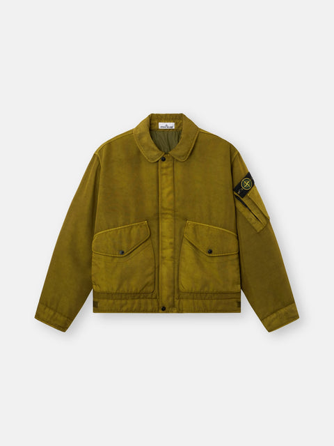 Stone Island - Cactus DENSE OXFORD NYLON-TC Padded Stand Collar Jacket