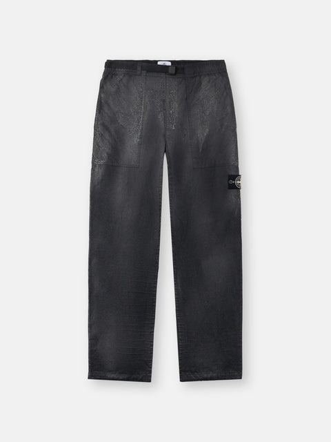 Stone Island - BLACK DENSE NYLON-TC HAND SPRAYED REFLECTIVE Loose-fit fatigue pants