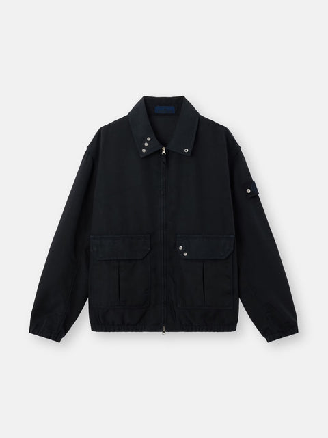 Stone Island - NAVY BLUE DENSE OXFORD NYLON-TC Coach jacket