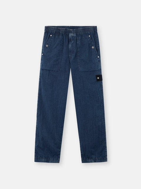 Stone Island - INDIGO HOLLOW FIBRE NYLON INDIGO-TC + MARMO CORROSION Loose-Fit Fatigue Pants