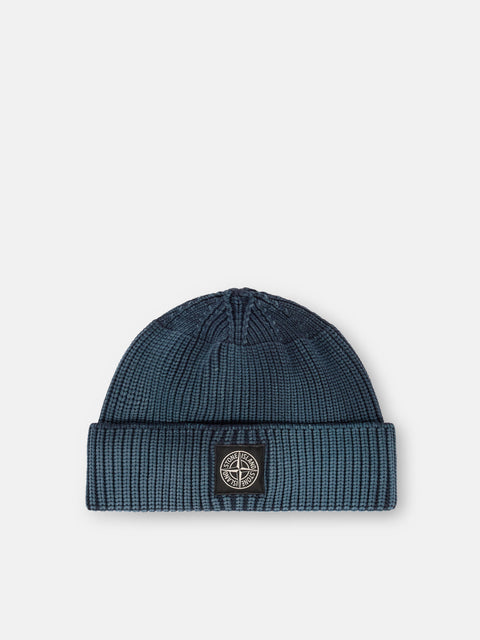 Stone Island -  Fisherman's Rib Nylon "Corrosion Treatment" Beanie