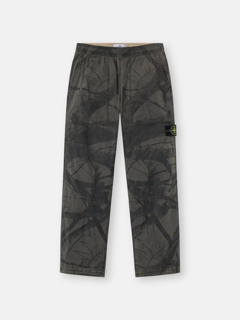 Stone Island - Biscuit LASER FOREST CAMO CRINKLE REPS-TC Loose-fit fatigue pants