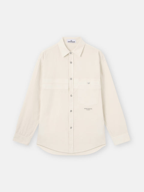 Stone Island Marina - IVORY COTTON NYLON PANAMA_S.I. Regular-fit overshirt