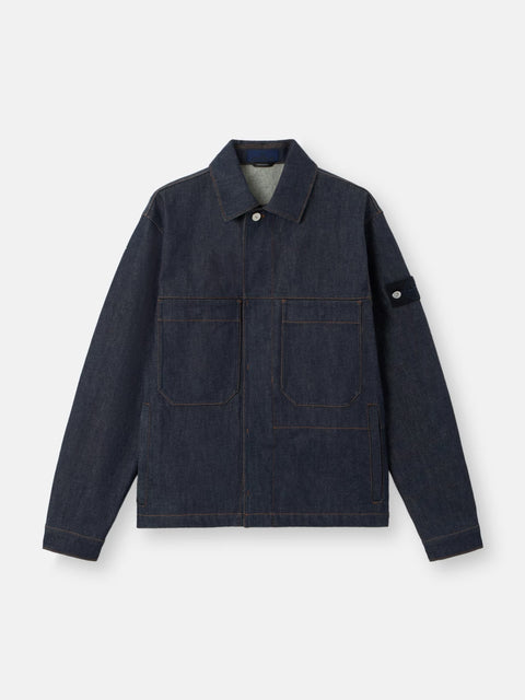 Stone Island - INDIGO DENIM-RAW Coach jacket