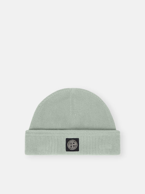 Stone Island - SAGE GREEN RIBBED SOFT ORGANIC COTTON Beanie