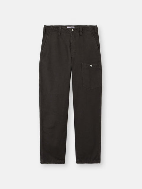 Stone Island Marina - LEAD GREY SLUB COTTON BATAVIA-TC_S.I. Loose-fit cargo pants