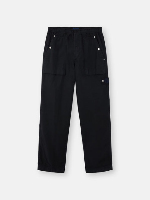 Stone Island - NAVY BLUE DENSE OXFORD NYLON-TC Loose-Fit Fatigue Pants