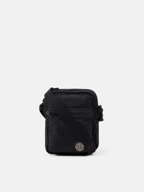 Stone Island - BLACK COATED NYLON METAL IN ECONYL® Crossbody bag