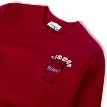 Re-Purpose Better™ Gift Shop  "Flowers" Burgundy Crewneck